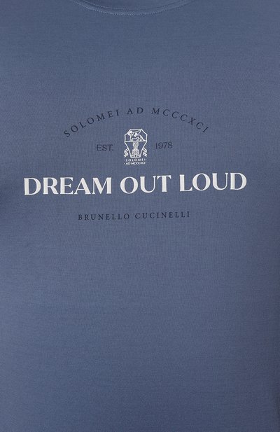 Хлопковая футболка BRUNELLO CUCINELLI синего цвета по цене 62550 руб., арт. M0T718431W, фото 5 Хлопковая футболка BRUNELLO CUCINELLI, арт. M0T718431W, фото 5