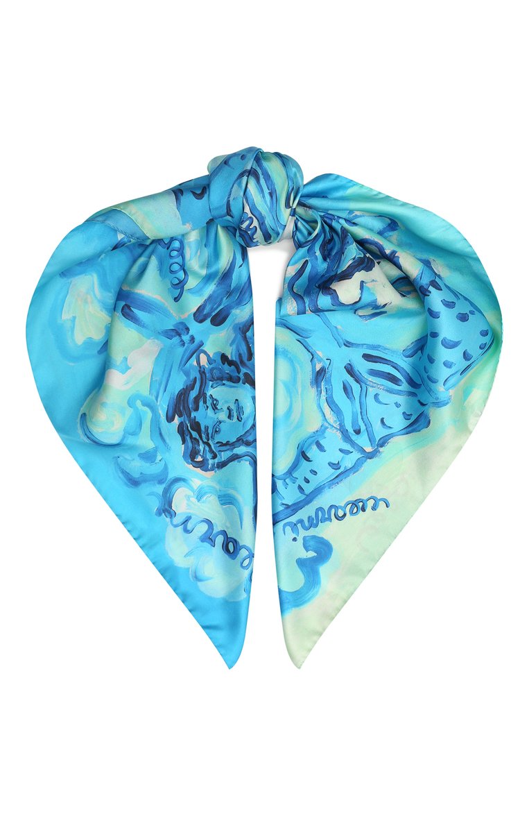 Женский голубой шелковый платок MARNI купить в интернет-магазине ЦУМ ...