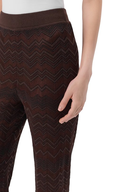 Брюки из вискозы и шерсти Missoni DS25WI0J/BK01CP Коричневый  DS25WI0J/BK01CP Фото 5