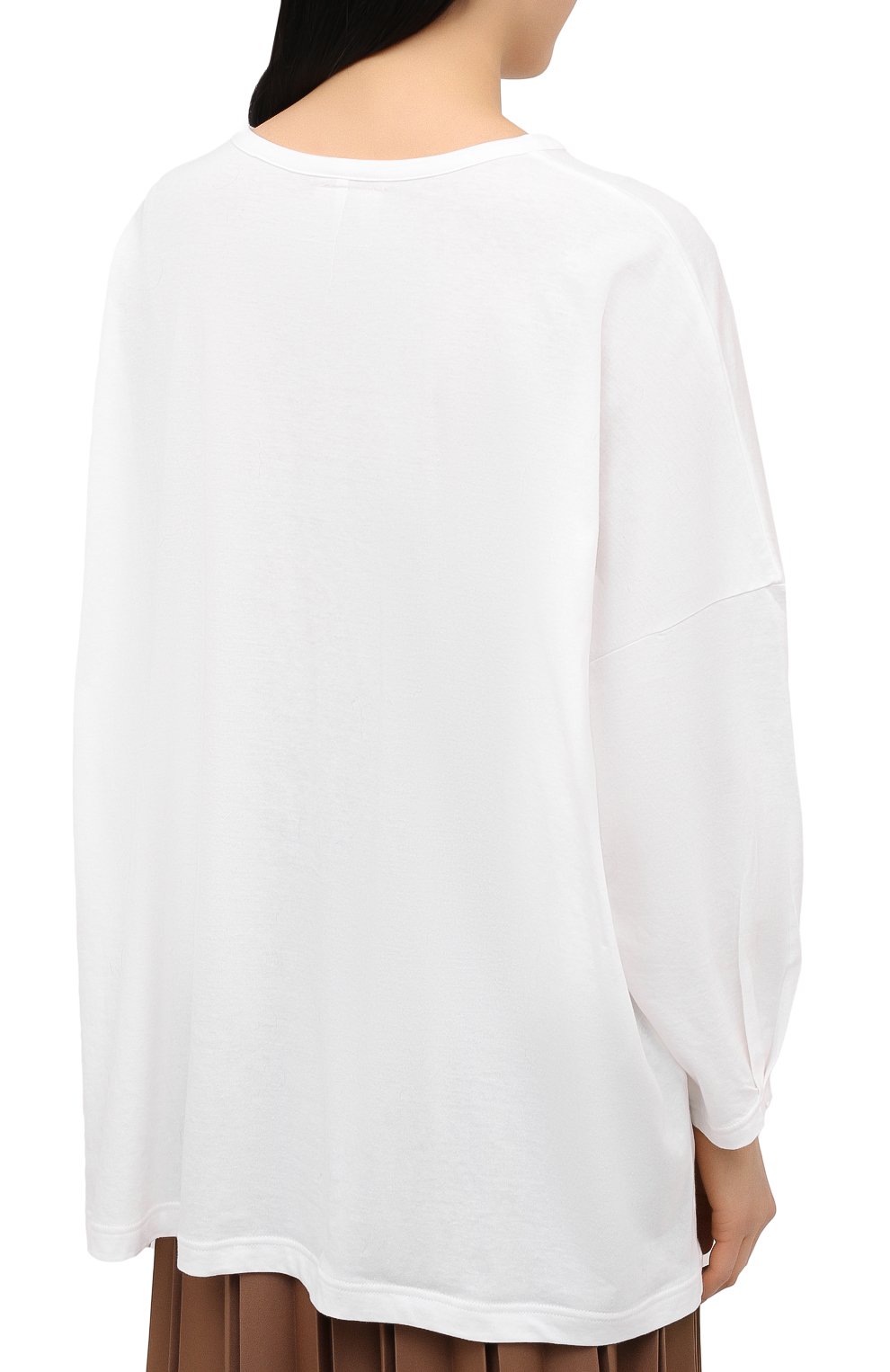 Хлопковый лонгслив YOHJI YAMAMOTO белого цвета по цене 34950 руб., арт. NR-T61-077, фото 4 Хлопковый лонгслив YOHJI YAMAMOTO, арт. NR-T61-077, фото 4