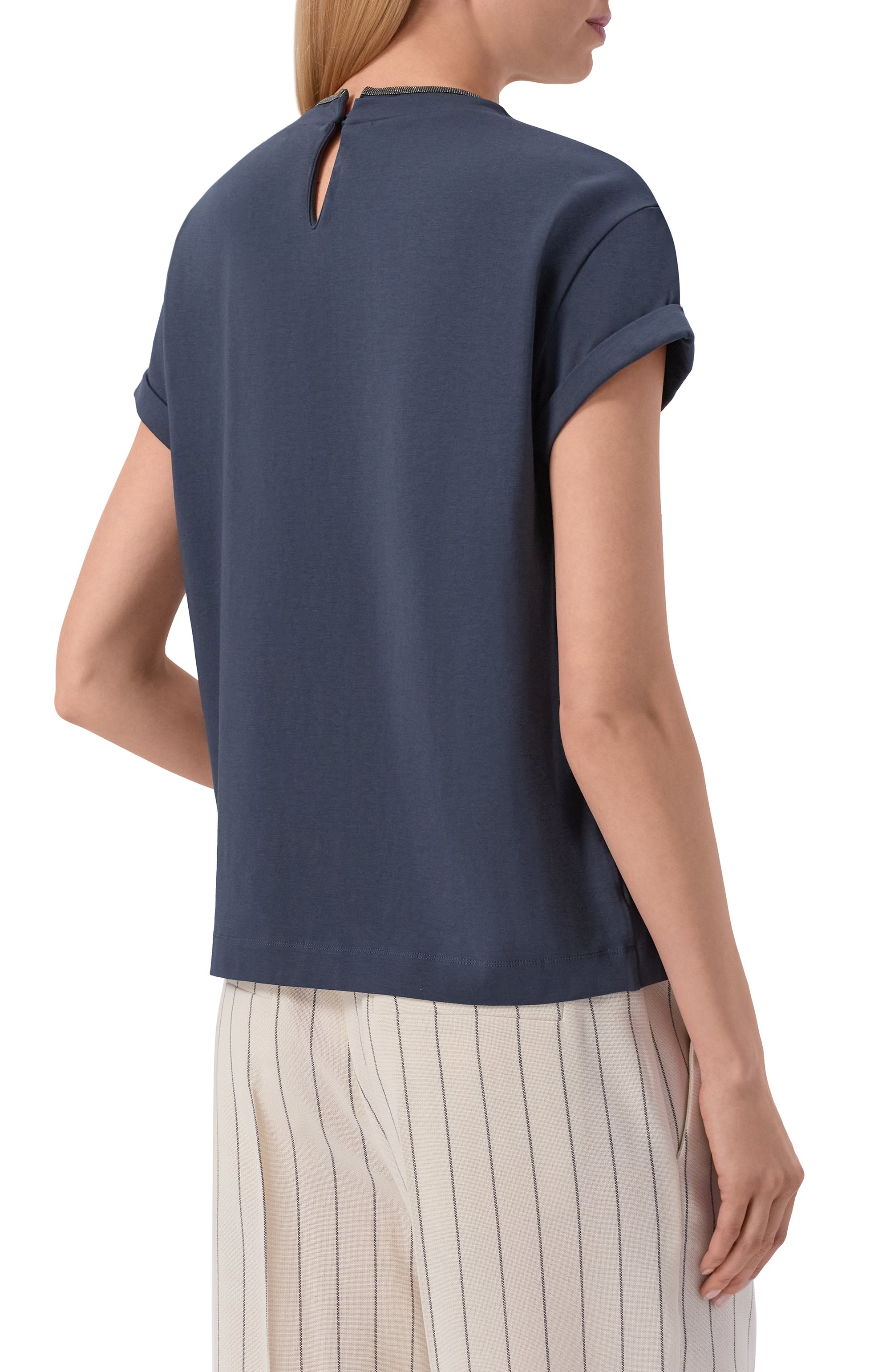 Хлопковый топ BRUNELLO CUCINELLI, арт. MPT18BD200, фото 4