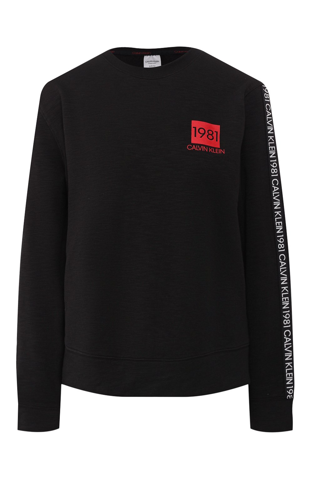 Хлопковый свитшот CALVIN KLEIN черного цвета по цене 8305 руб., арт. QS6320E, фото 1 Хлопковый свитшот CALVIN KLEIN, арт. QS6320E, фото 1