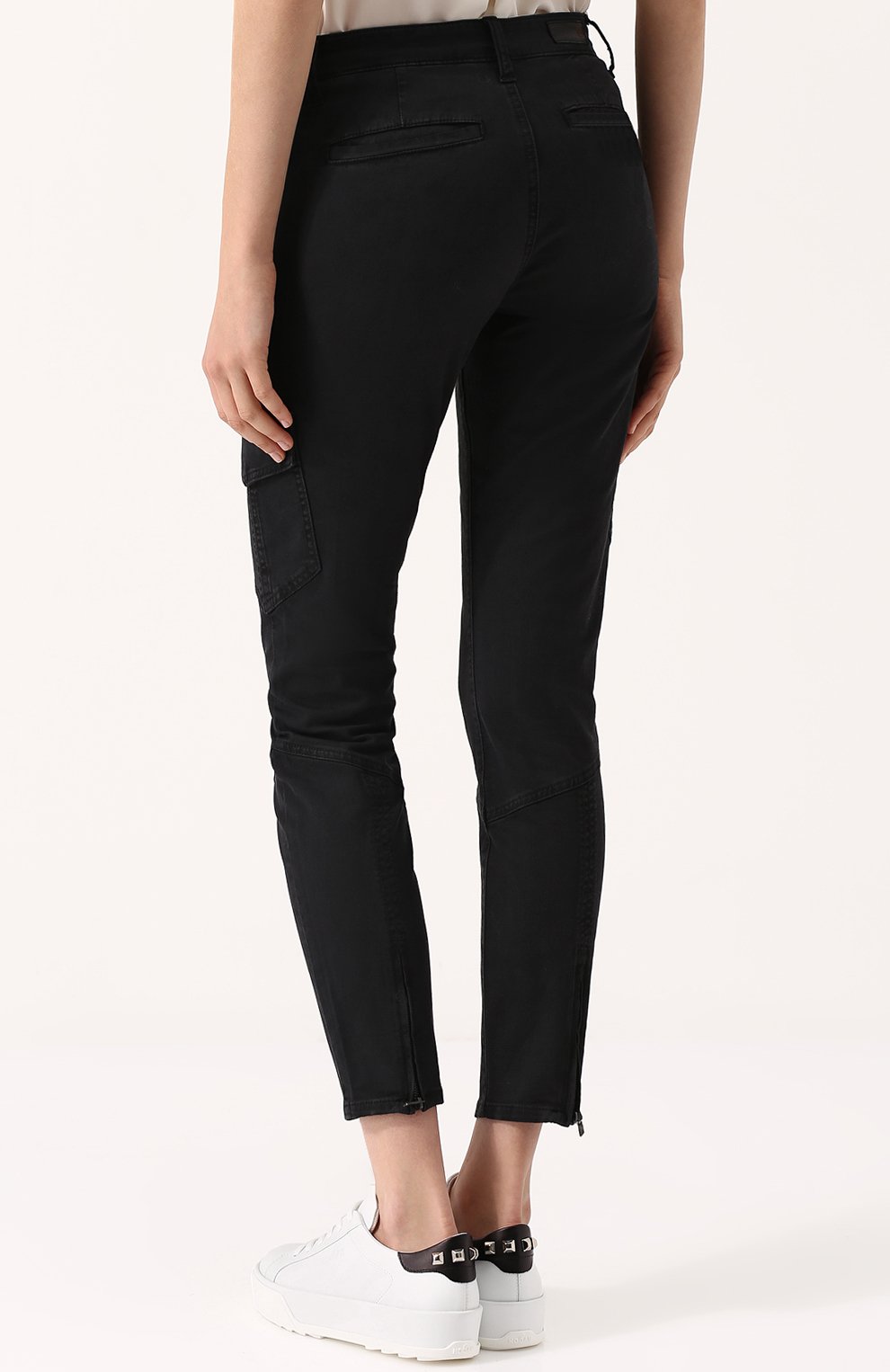 Укороченные джинсы с потертостями AG ADRIANO GOLDSCHMIED, арт. BES1785/SUL-BLK, фото 4