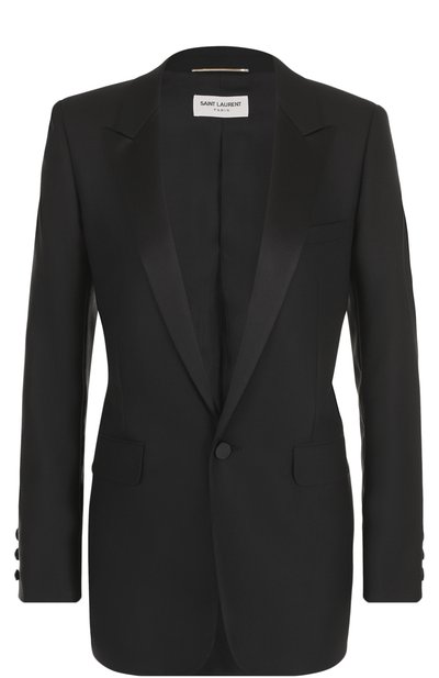 Приталенный жакет на одной пуговице с узкими лацканами SAINT LAURENT, арт. 468626/Y073Q, фото 1