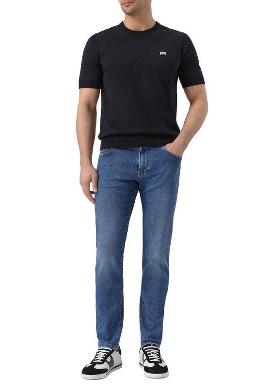 Хлопковый джемпер Dolce & Gabbana GXX03T/JBCE9 Синий  GXX03T/JBCE9 Фото 2