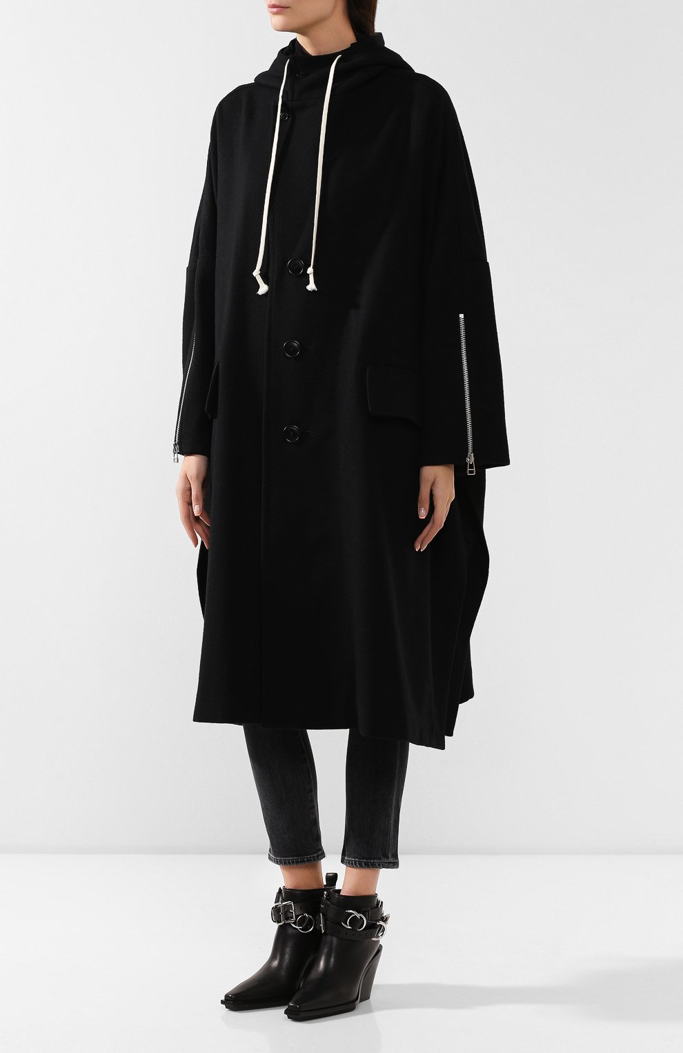 Шерстяное пальто YOHJI YAMAMOTO, арт. FJ-C52-104, фото 3