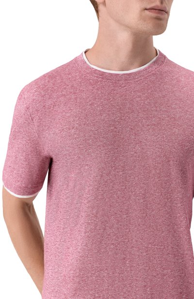 Футболка из хлопка и льна BRUNELLO CUCINELLI, арт. MW8357427, фото 5