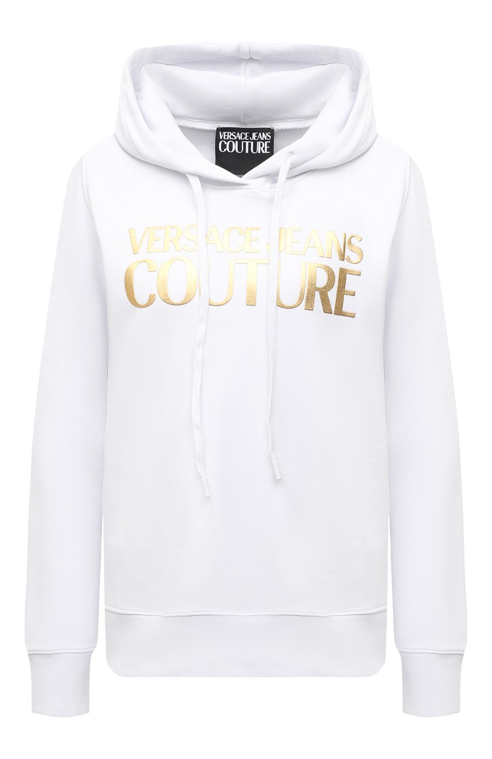 Хлопковое худи VERSACE JEANS COUTURE белого цвета по цене 29950 руб., арт. B6HWA7TP-WDP308 L0G0 F0IL/30318, фото 1 Хлопковое худи VERSACE JEANS COUTURE, арт. B6HWA7TP-WDP308 L0G0 F0IL/30318, фото 1