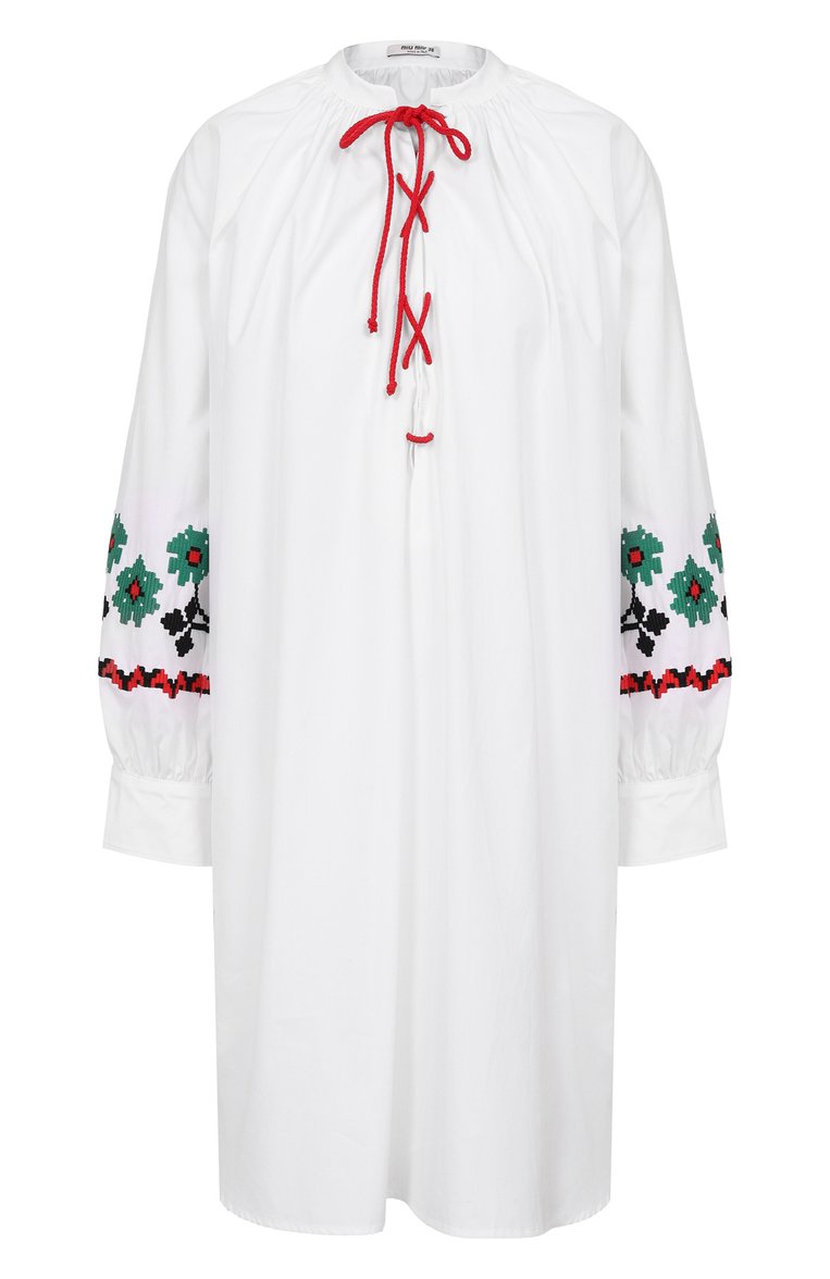 Хлопковое платье MIU MIU, арт. MF3657-2BYX-F0009, фото 1