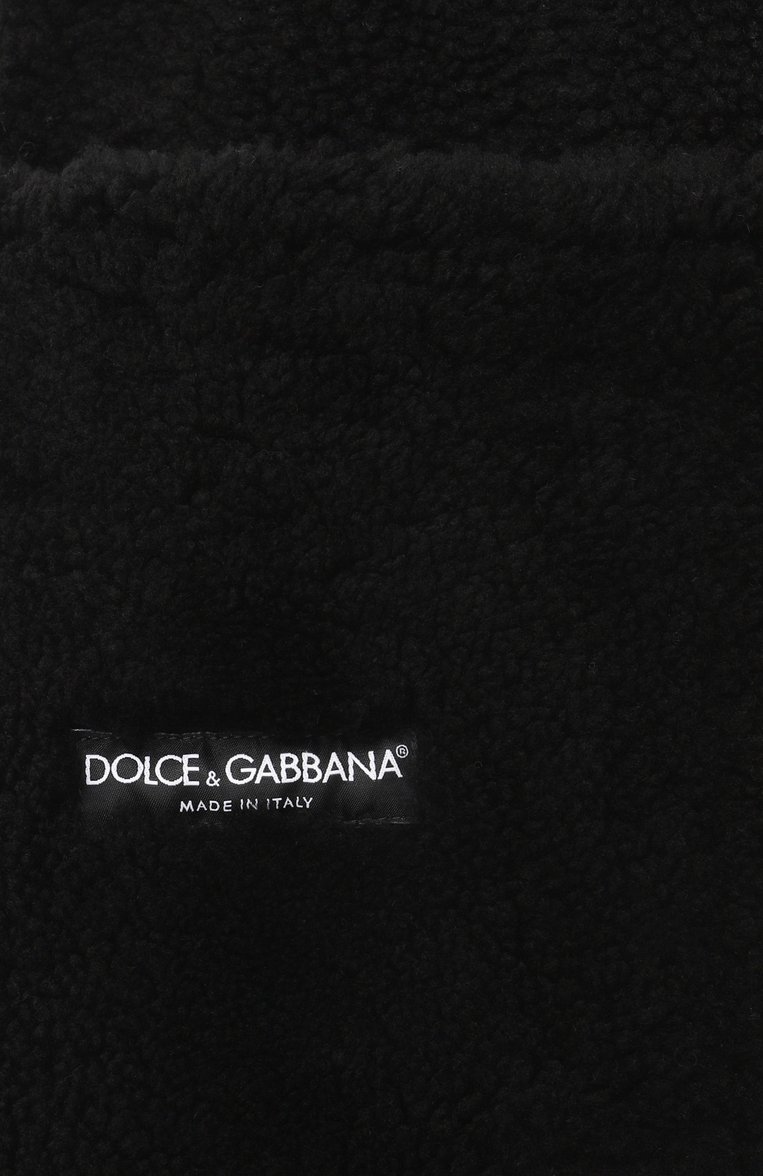 Женская дубленка из овчины DOLCE & GABBANA черного цвета, арт. F9R99L/FUP83 | Фото 7 (Материал сплава: Проставлено; Длина (верхняя одежда): Короткие; Материал внешний: Натуральный мех; Драгоценные камни: Проставлено; Рукава: Длинные; Стили: Кэжуэл; Кросс-КТ: Куртка)