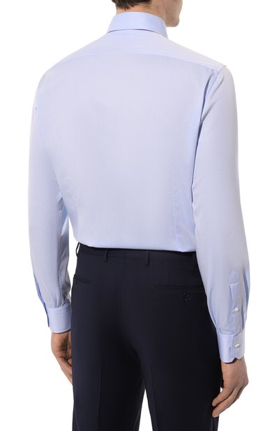 Хлопковая сорочка GIAMPAOLO голубого цвета по цене 36450 руб., арт. 908/TS15014, фото 4 Хлопковая сорочка GIAMPAOLO, арт. 908/TS15014, фото 4