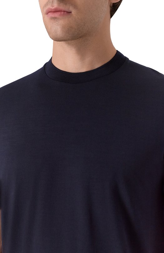 Шерстяная футболка Canali T0908/MJ02338 Синий  T0908/MJ02338 Фото 5