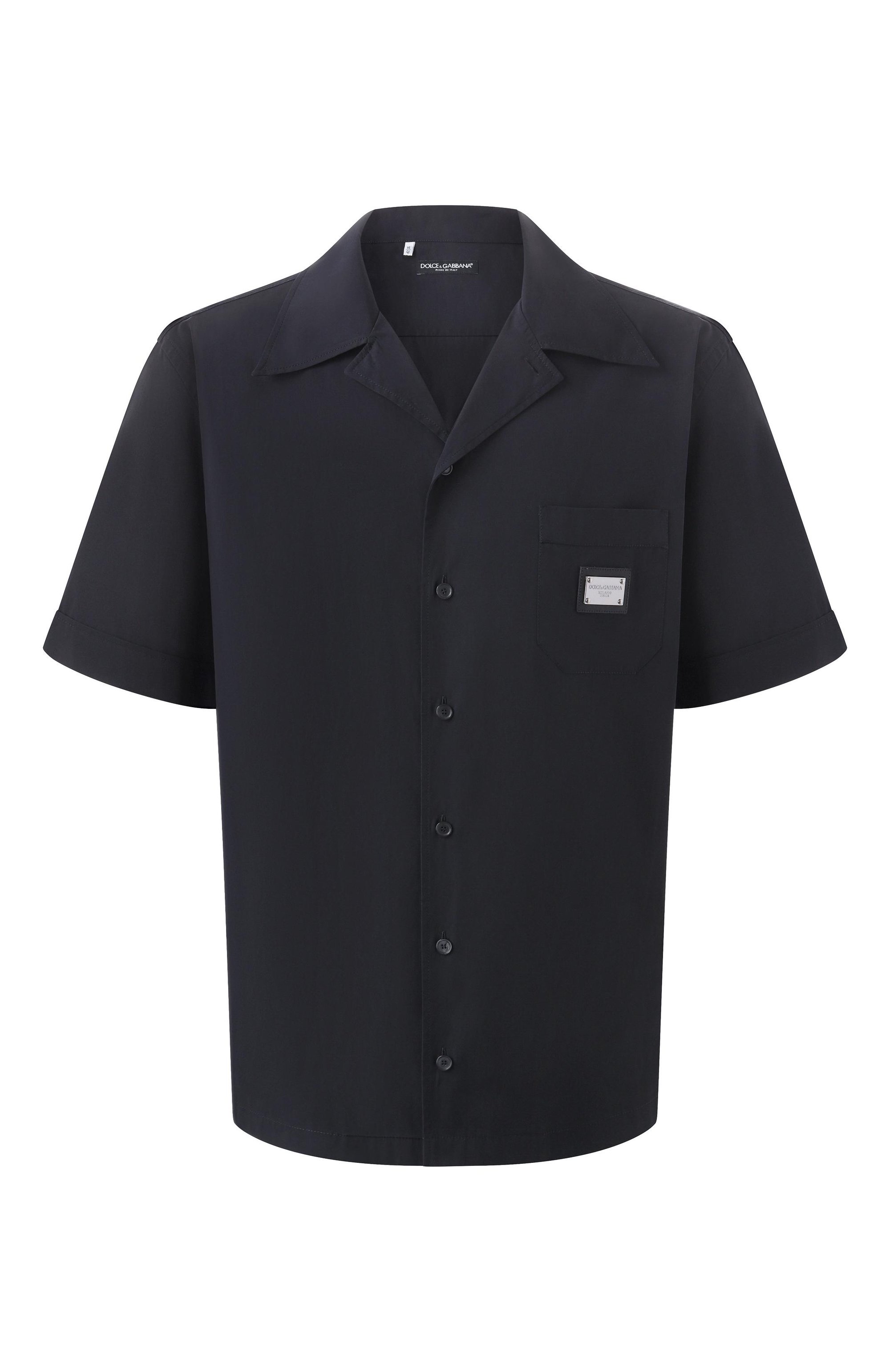 Хлопковая рубашка DOLCE & GABBANA черного цвета по цене 78450 руб., арт. G5JH9T/GK307, фото 1 Хлопковая рубашка DOLCE & GABBANA, арт. G5JH9T/GK307, фото 1