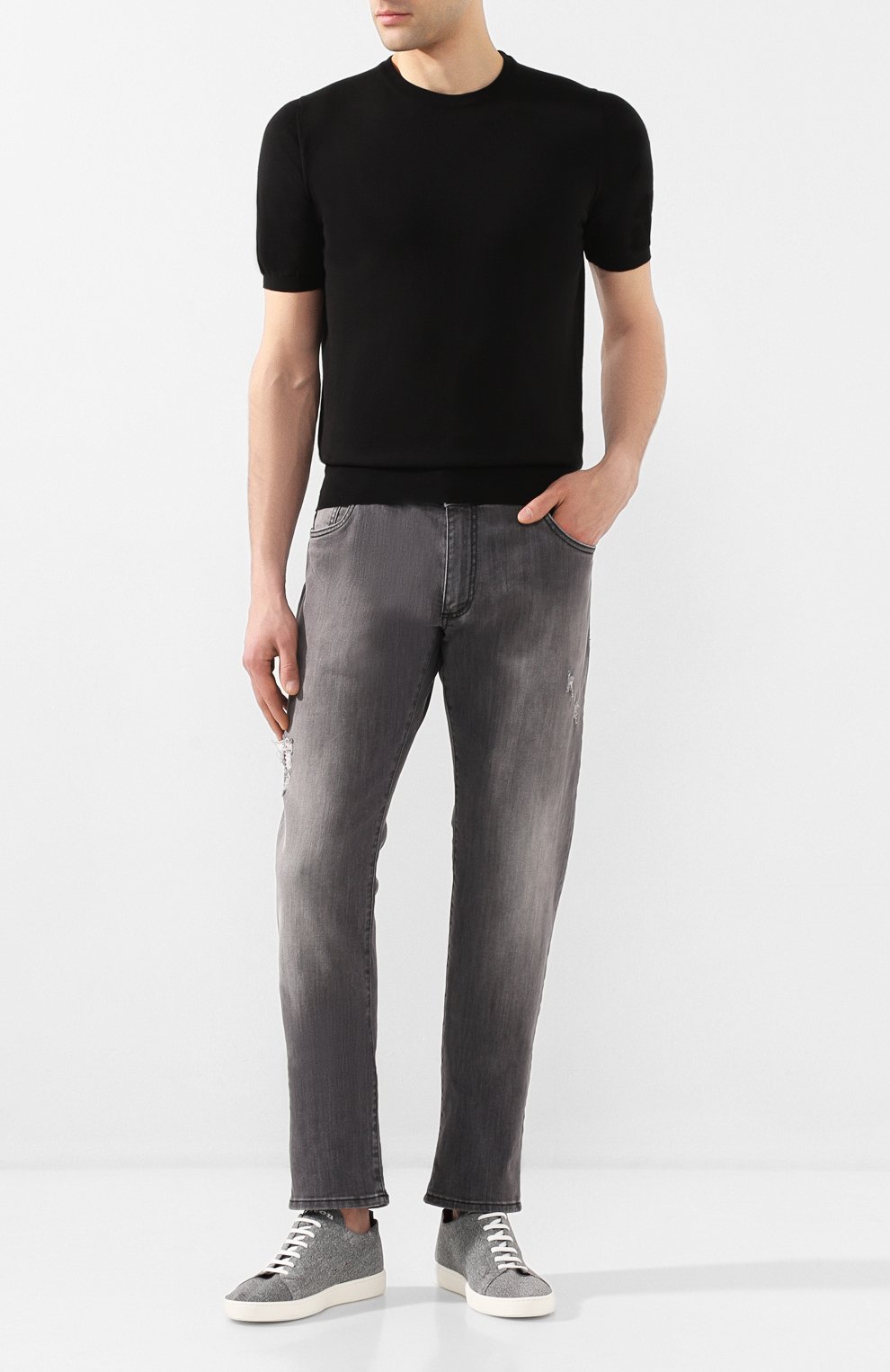 Хлопковый джемпер KITON черного цвета по цене 82000 руб., арт. UK31UM, фото 2 Хлопковый джемпер KITON, арт. UK31UM, фото 2