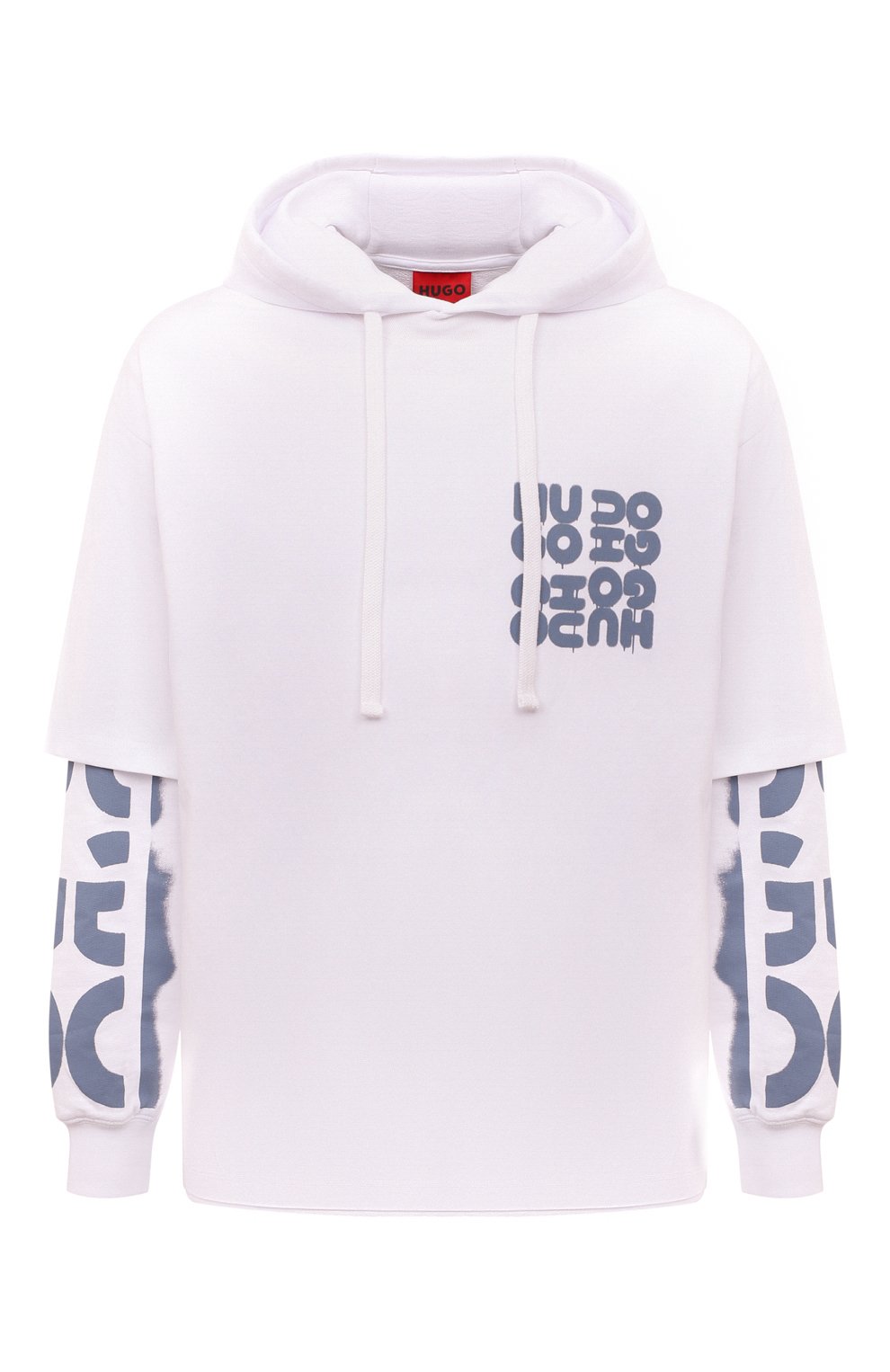Хлопковое худи HUGO белого цвета по цене 14570 руб., арт. 50487545, фото 1 Хлопковое худи HUGO, арт. 50487545, фото 1