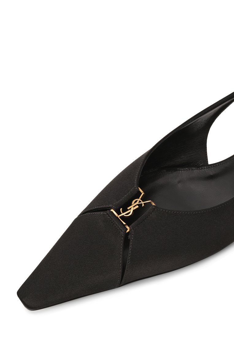 Женские текстильные балетки babylon SAINT LAURENT черного цвета, арт. 803646/9QNAG | Фото 7 (Материал внешний: Текстиль; Каблук высота: Низкий; Материал внутренний: Натуральная кожа; Подошва: Плоская)