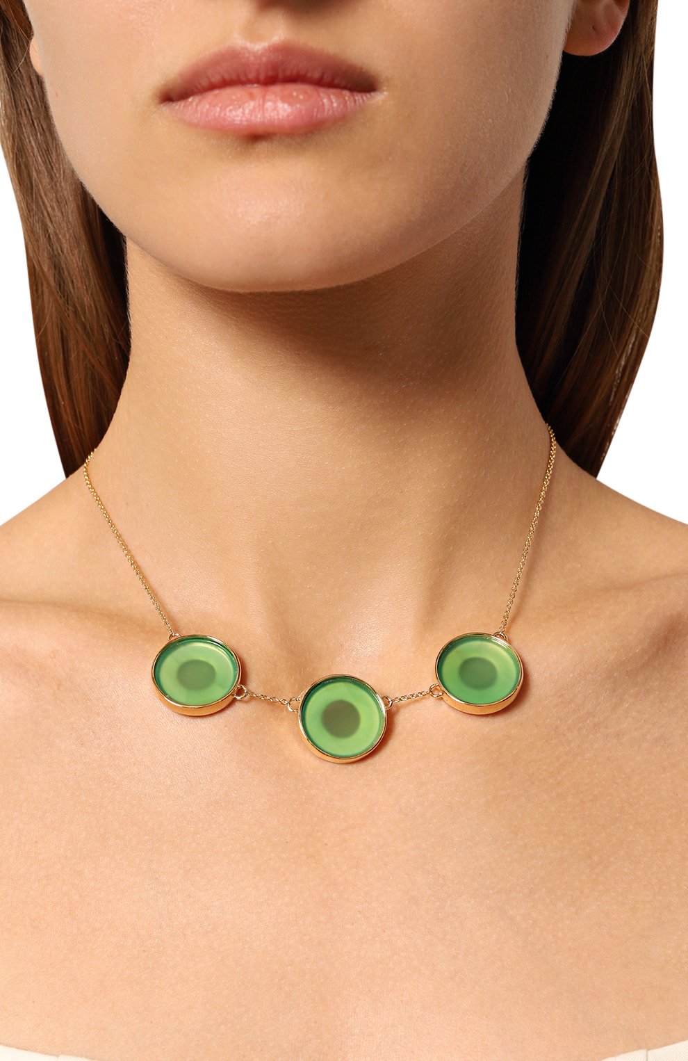 Колье CRYSTALLINE JEWELLERY зеленого цвета по цене 20900 руб., арт. 590Х, фото 2 Колье CRYSTALLINE JEWELLERY, арт. 590Х, фото 2