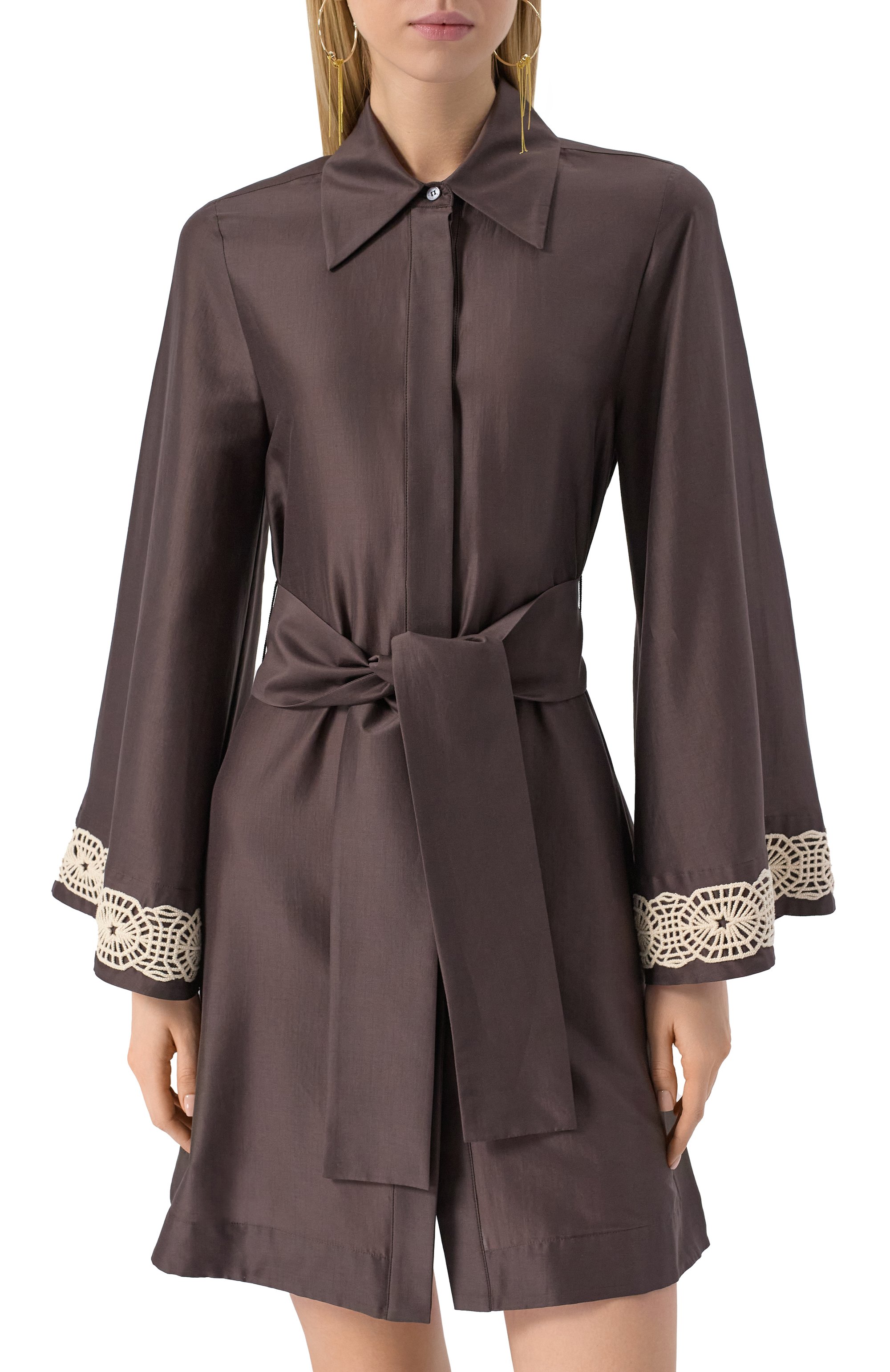 Платье из хлопка и шелка LORENA ANTONIAZZI, арт. R2579AB72A/4573R, фото 3