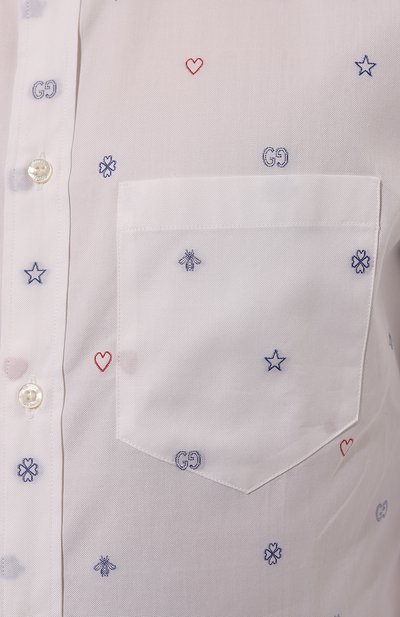 Хлопковая рубашка GUCCI, арт. 625883 ZAEDI, фото 5