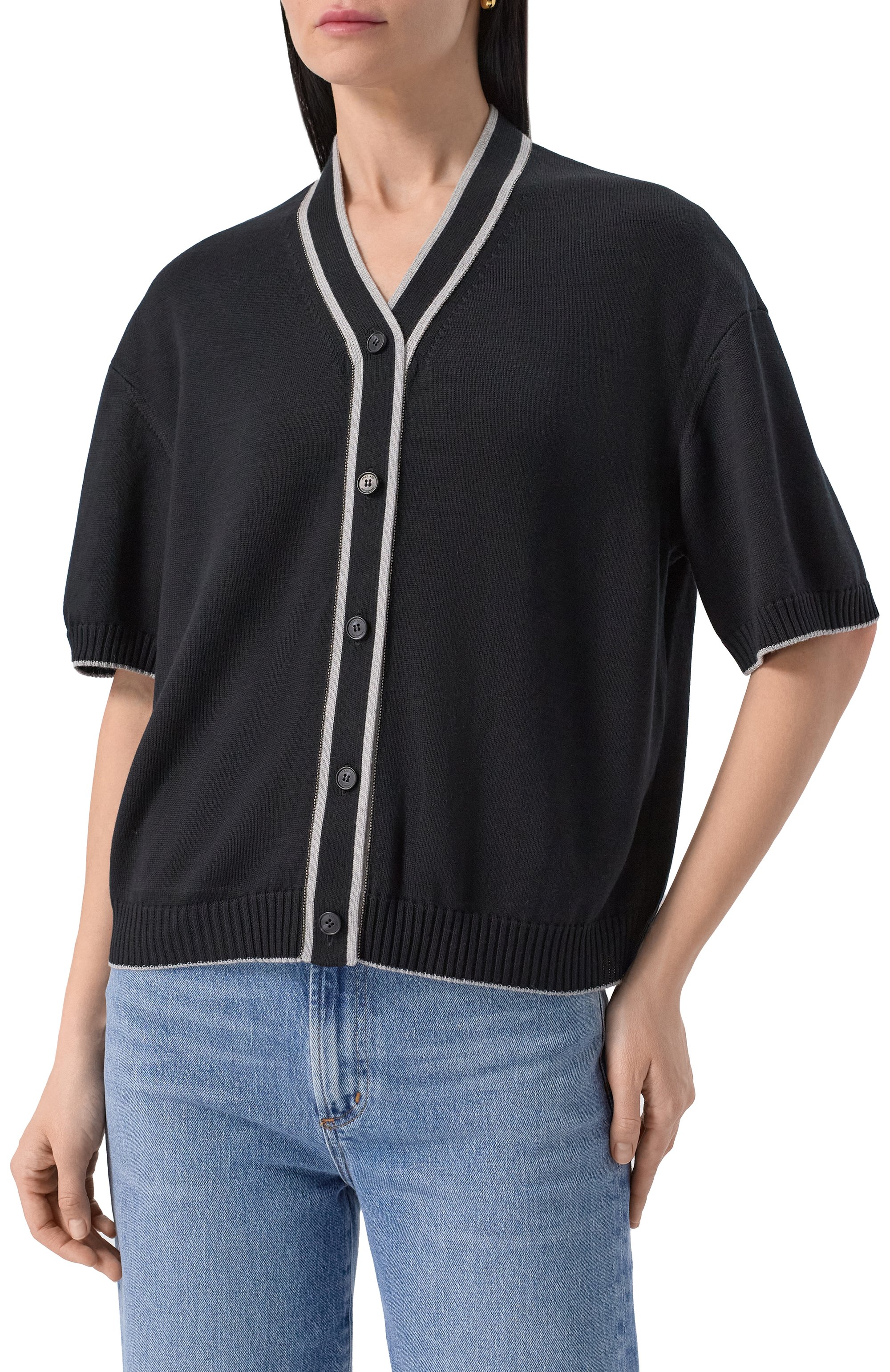 Кардиган из шелка и кашемира FREEAGE черного цвета по цене 60060 руб., арт. S25.CR076.6030.900, фото 3 Кардиган из шелка и кашемира FREEAGE, арт. S25.CR076.6030.900, фото 3