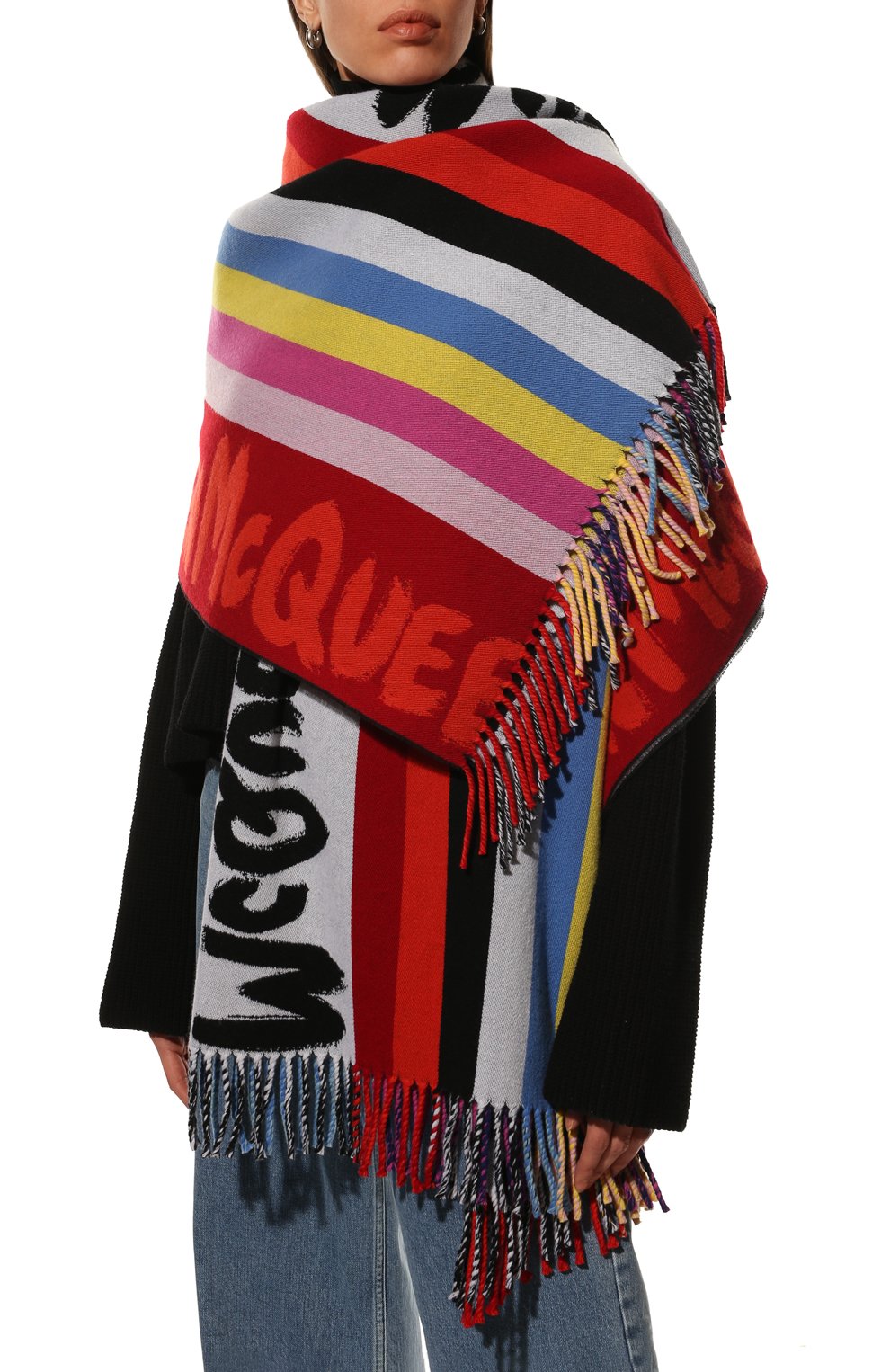 Палантин из шерсти и шелка ALEXANDER MCQUEEN, арт. 683935/3906Q, фото 3