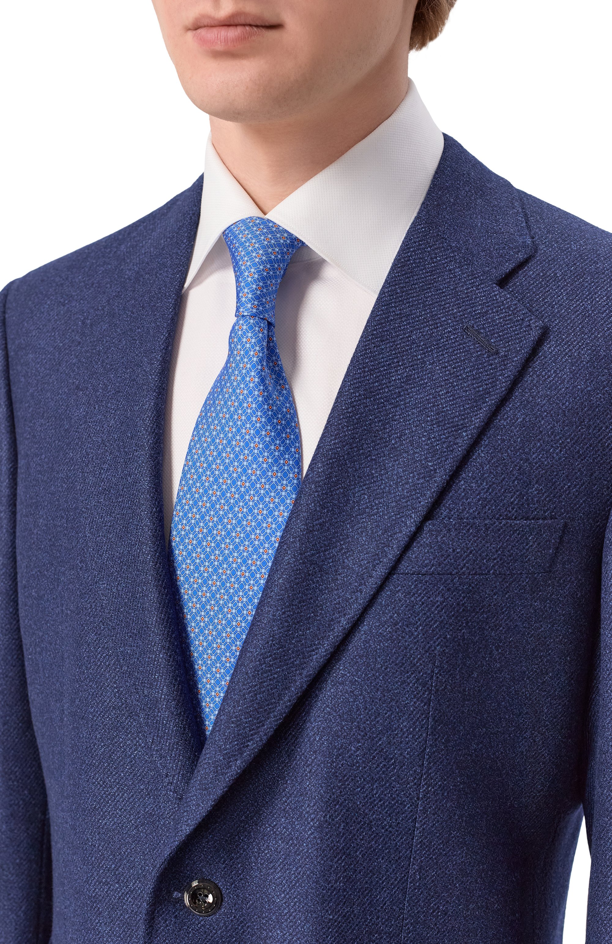 Шелковый комплект из галстука и платка STEFANO RICCI, арт. DH/59101, фото 2