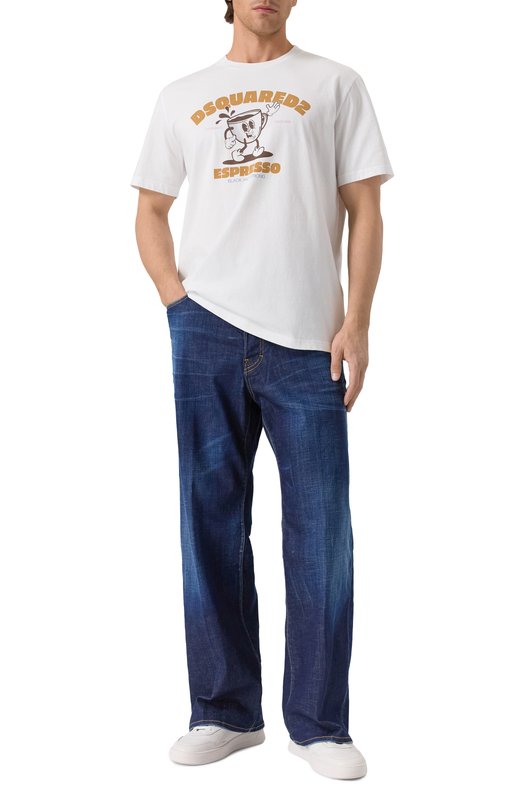 Хлопковая футболка Dsquared2 S74GD1452/D20020 Белый  S74GD1452/D20020 Фото 2