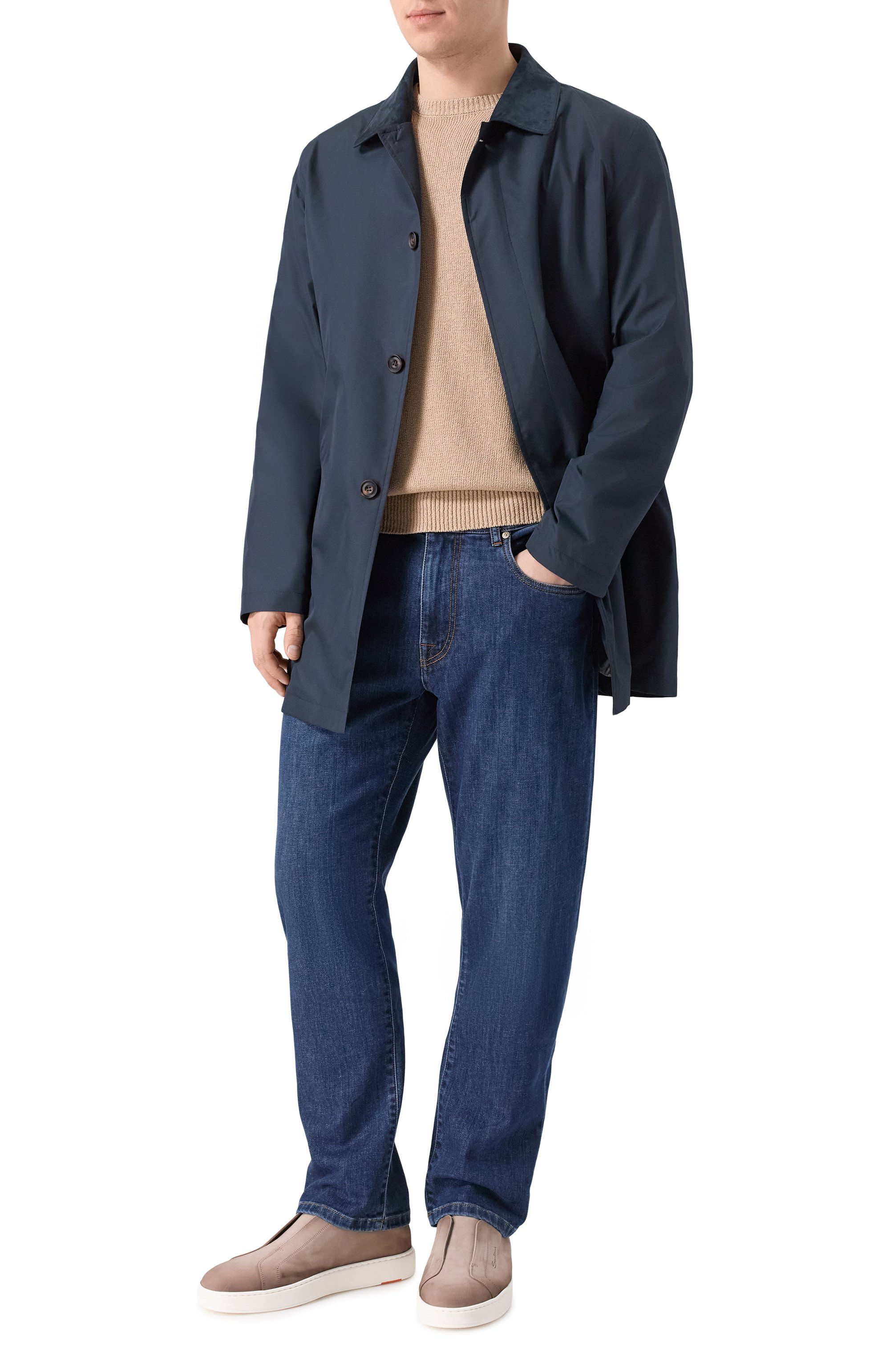 Плащ CORNELIANI темно-синего цвета по цене 107500 руб., арт. 2735B3/2720156, фото 2 Плащ CORNELIANI, арт. 2735B3/2720156, фото 2