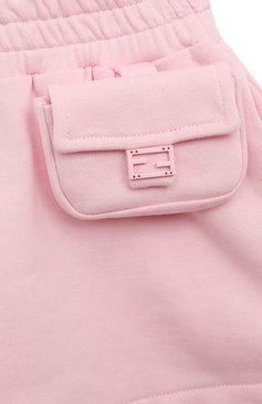 Детские хлопковые шорты FENDI светло-розового цвета, арт. JFF319/5V0/8-12+ | Фото 3 (Нос: Не проставлено; Материал сплава: Проставлено; Материал внешний: Хлопок; Случай: Повседневный; Ростовка одежда: 9 лет | 134 см, 12 лет | 152 см, 13 - 15 лет | 158 см, 10 - 11 лет | 140 - 146см)