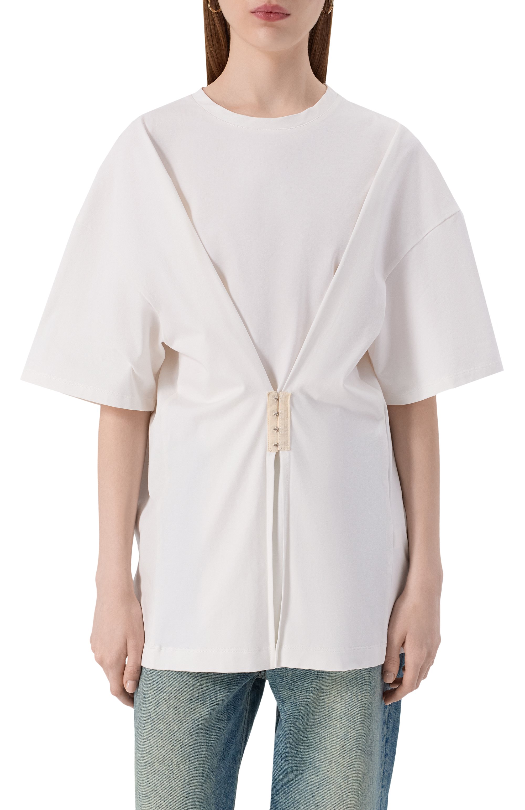 Хлопковая футболка RUBAN молочного цвета по цене 45000 руб., арт. RFW25/26-17.1.62.10, фото 3 Хлопковая футболка RUBAN, арт. RFW25/26-17.1.62.10, фото 3