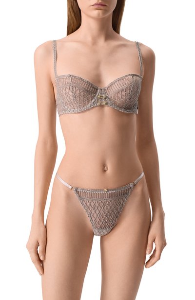 Бюстгальтер-балконет AUBADE серебряного цвета по цене 25050 руб., арт. 4DF14, фото 2 Бюстгальтер-балконет AUBADE, арт. 4DF14, фото 2