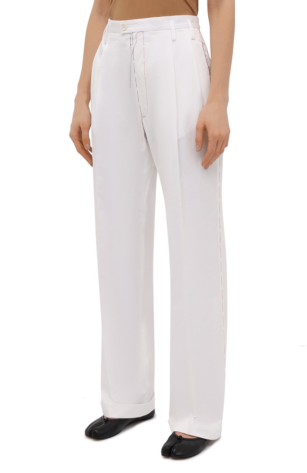 Хлопковые брюки MAISON MARGIELA белого цвета по цене 99350 руб., арт. S51KA0535/S53687, фото 3 Хлопковые брюки MAISON MARGIELA, арт. S51KA0535/S53687, фото 3