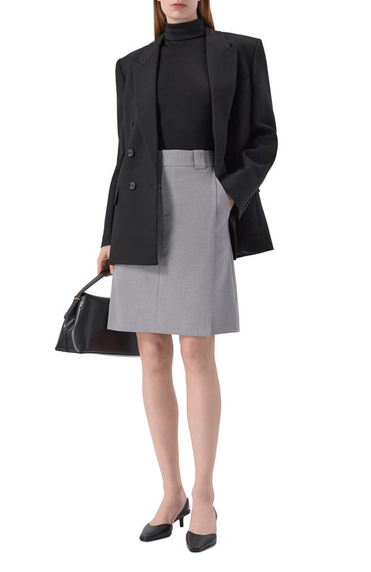 Топ из шелка и хлопка 12 STOREEZ 135368 Чёрный  135368 Фото 2