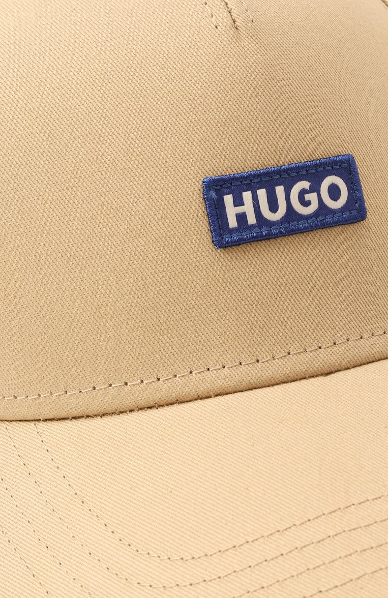 Мужская хлопковая бейсболка HUGO BLUE бежевого цвета, арт. 50522014 | Фото 4 (Материал: Текстиль, Хлопок; Нос: Не проставлено)