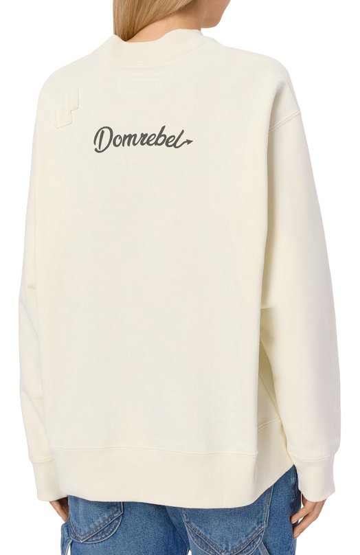 Хлопковый свитшот DOMREBEL Y0UR L0VE SWEATSHIRT Кремовый  Y0UR L0VE SWEATSHIRT Фото 4