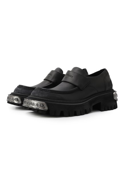 Мужские кожаные лоферы tractor BALENCIAGA черного цвета, арт. 825735/WBSA8 | Фото 1 (Нос: Не проставлено; Материал внешний: Натуральная кожа; Автоматизация состава: Проставлено; Материал внутренний: Натуральная кожа)