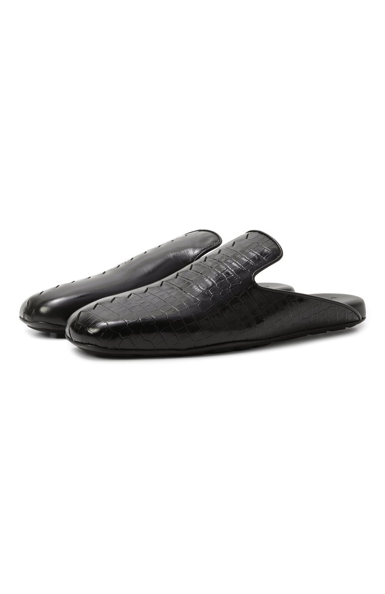 Мужские кожаные сабо roma BOTTEGA VENETA черного цвета, арт. 816591/V55D0 | Фото 1 (Автоматизация состава: Проставлено; Материал внешний: Натуральная кожа; Материал внутренний: Натуральная кожа; Нос: Не проставлено)