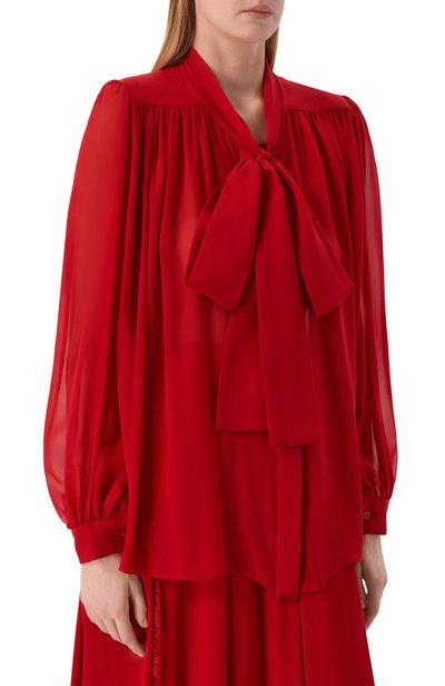 Шелковая блузка ELIE SAAB красного цвета по цене 199500 руб., арт. T0401NP26/SI001, фото 3 Шелковая блузка ELIE SAAB, арт. T0401NP26/SI001, фото 3