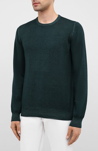 Шерстяной джемпер ANDREA CAMPAGNA зеленого цвета по цене 31000 руб., арт. 55167/22792, фото 3 Шерстяной джемпер ANDREA CAMPAGNA, арт. 55167/22792, фото 3