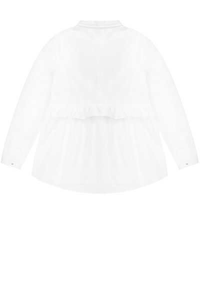 Хлопковая блуза свободного кроя с оборкой и бантом ALETTA белого цвета по цене 12150 руб., арт. AC777365ML/9A-16A, фото 2 Хлопковая блуза свободного кроя с оборкой и бантом ALETTA, арт. AC777365ML/9A-16A, фото 2