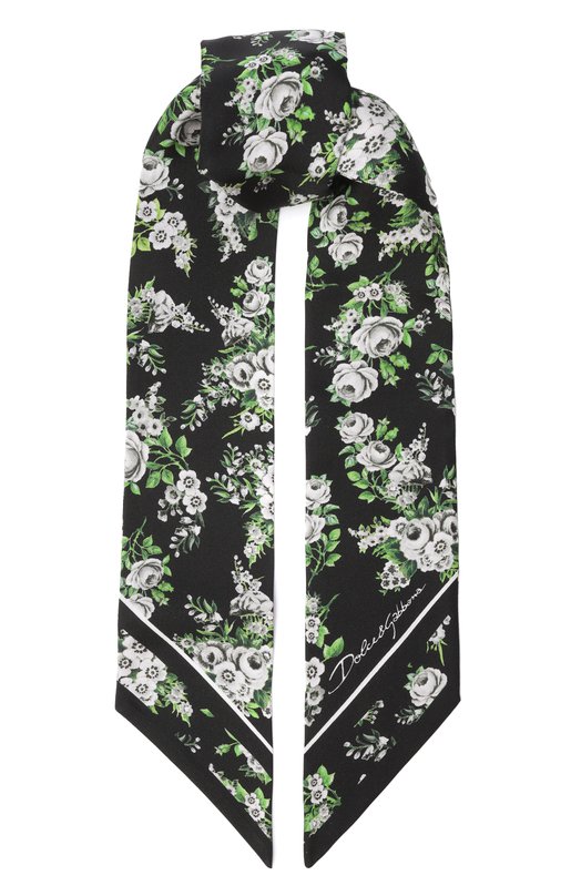 Шелковый шарф-твилли Dolce & Gabbana FS215A/GDDUH Чёрный FS215A/GDDUH