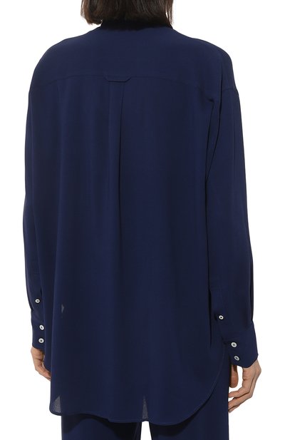 Рубашка из вискозы NOBLE&BRULEE темно-синего цвета по цене 60000 руб., арт. NB001NB/240422/6, фото 4 Рубашка из вискозы NOBLE&BRULEE, арт. NB001NB/240422/6, фото 4