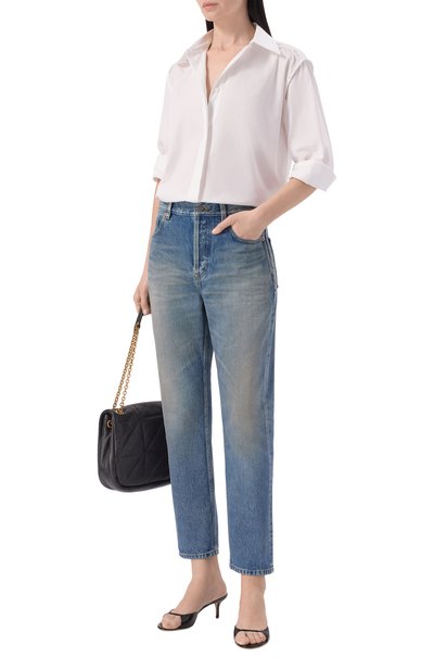 Джинсы SAINT LAURENT синего цвета по цене 161500 руб., арт. 827965/Y35AY, фото 2 Джинсы SAINT LAURENT, арт. 827965/Y35AY, фото 2