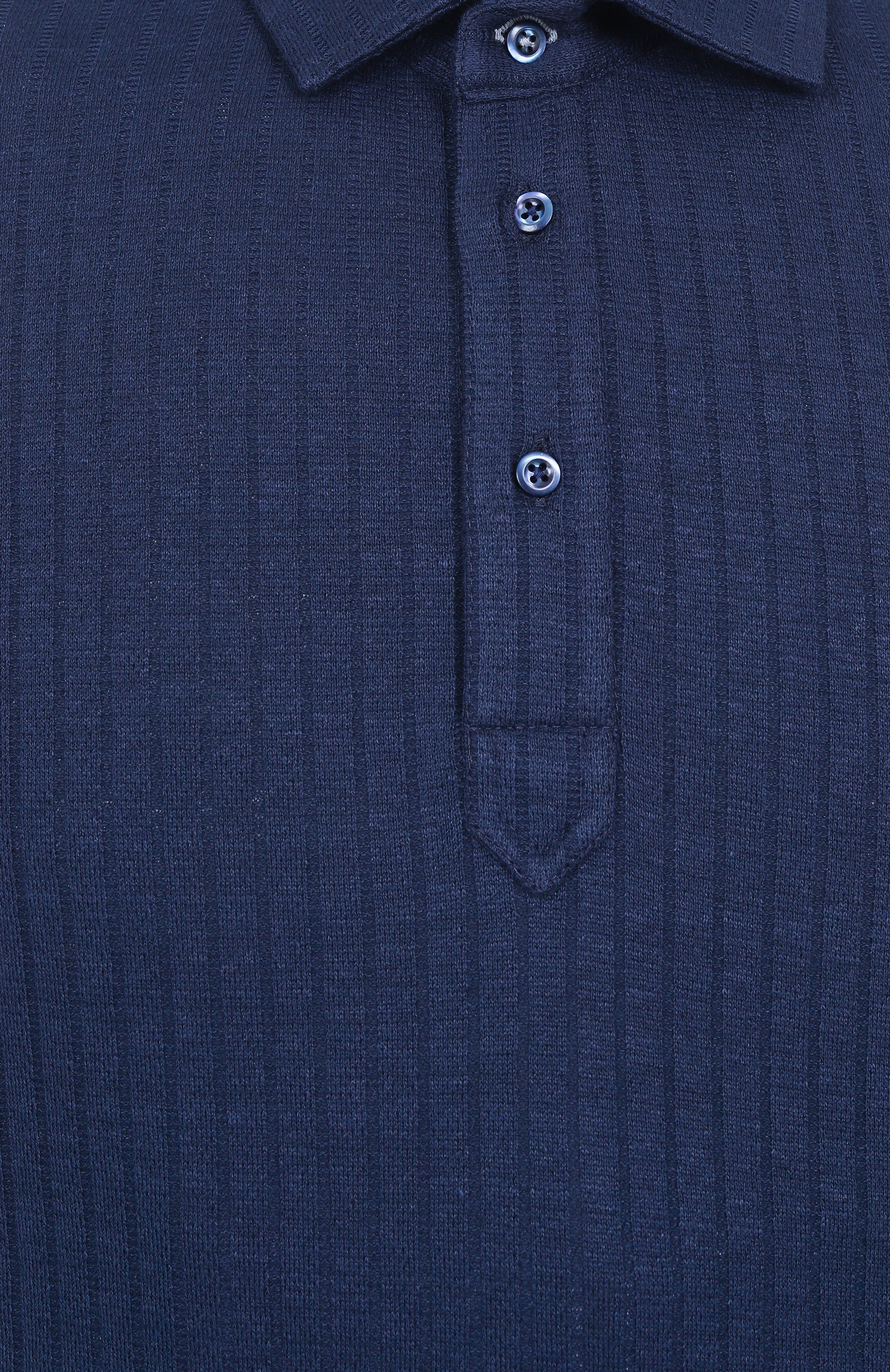 Поло изо льна и хлопка BRUNELLO CUCINELLI темно-синего цвета по цене 99500 руб., арт. MW8653936, фото 6 Поло изо льна и хлопка BRUNELLO CUCINELLI, арт. MW8653936, фото 6