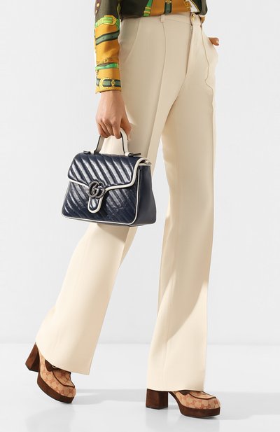Сумка gg marmont small GUCCI темно-синего цвета по цене 275500 руб., арт. 498110/00LFN, фото 2 Сумка gg marmont small GUCCI, арт. 498110/00LFN, фото 2