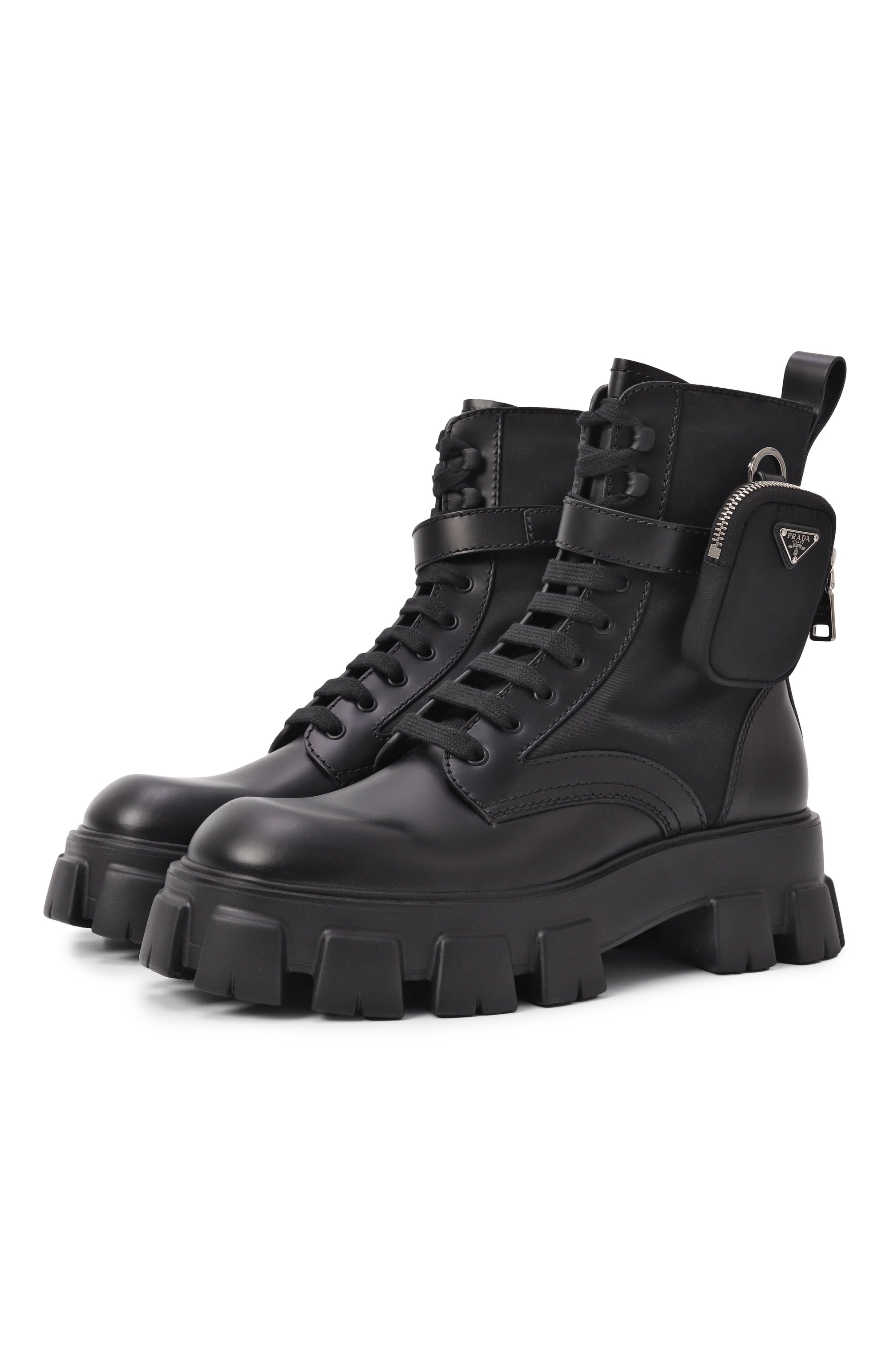 Комбинированные ботинки monolith PRADA, арт. 2UE007-3L09-F0002-D002, фото 1