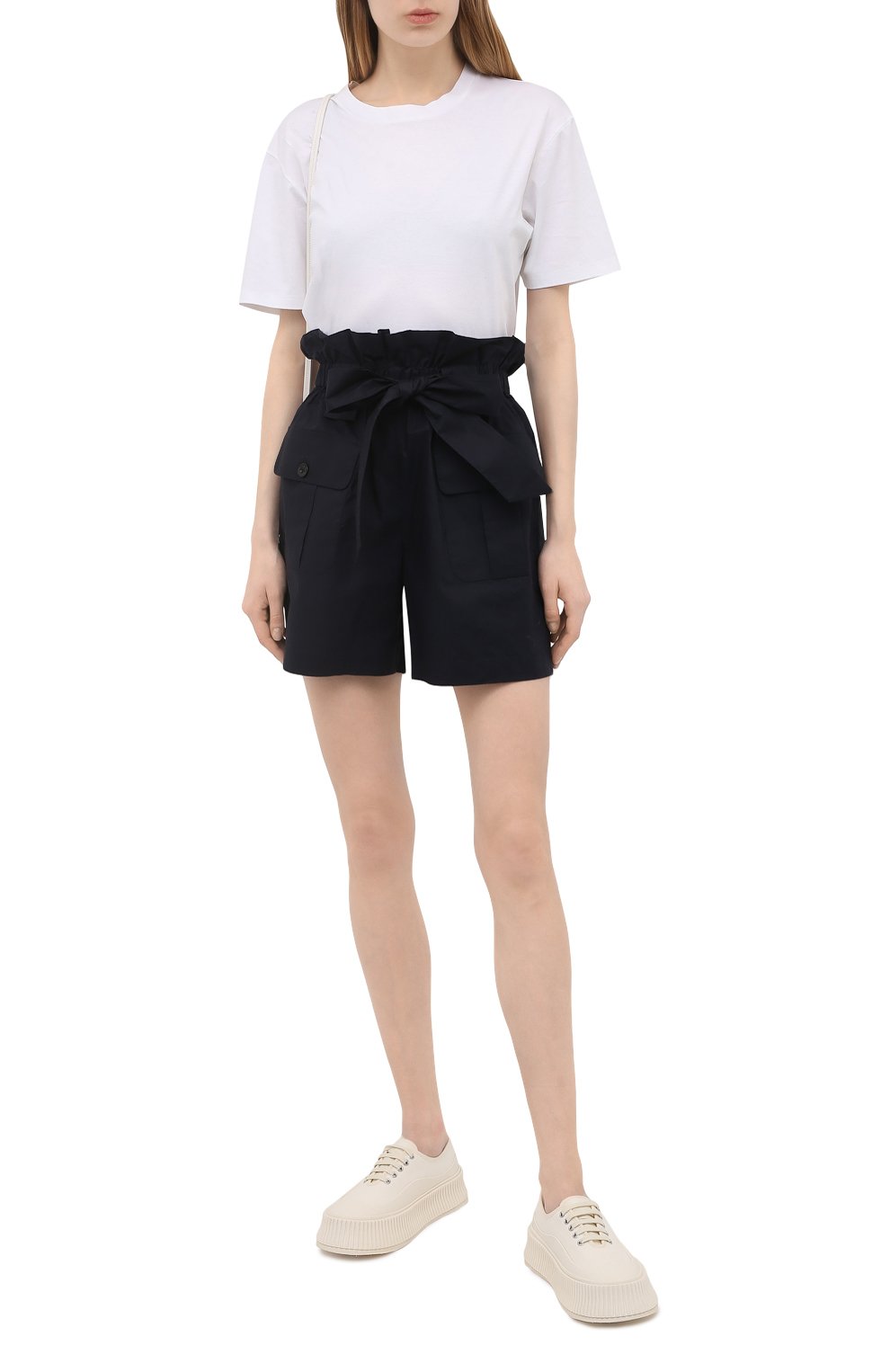 Хлопковые шорты EMPORIO ARMANI темно-синего цвета по цене 23150 руб., арт. 3K2P91/2N7VZ, фото 2 Хлопковые шорты EMPORIO ARMANI, арт. 3K2P91/2N7VZ, фото 2