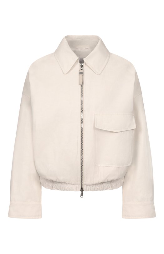 Куртка из хлопка и льна Brunello Cucinelli ML1187662 Кремовый ML1187662
