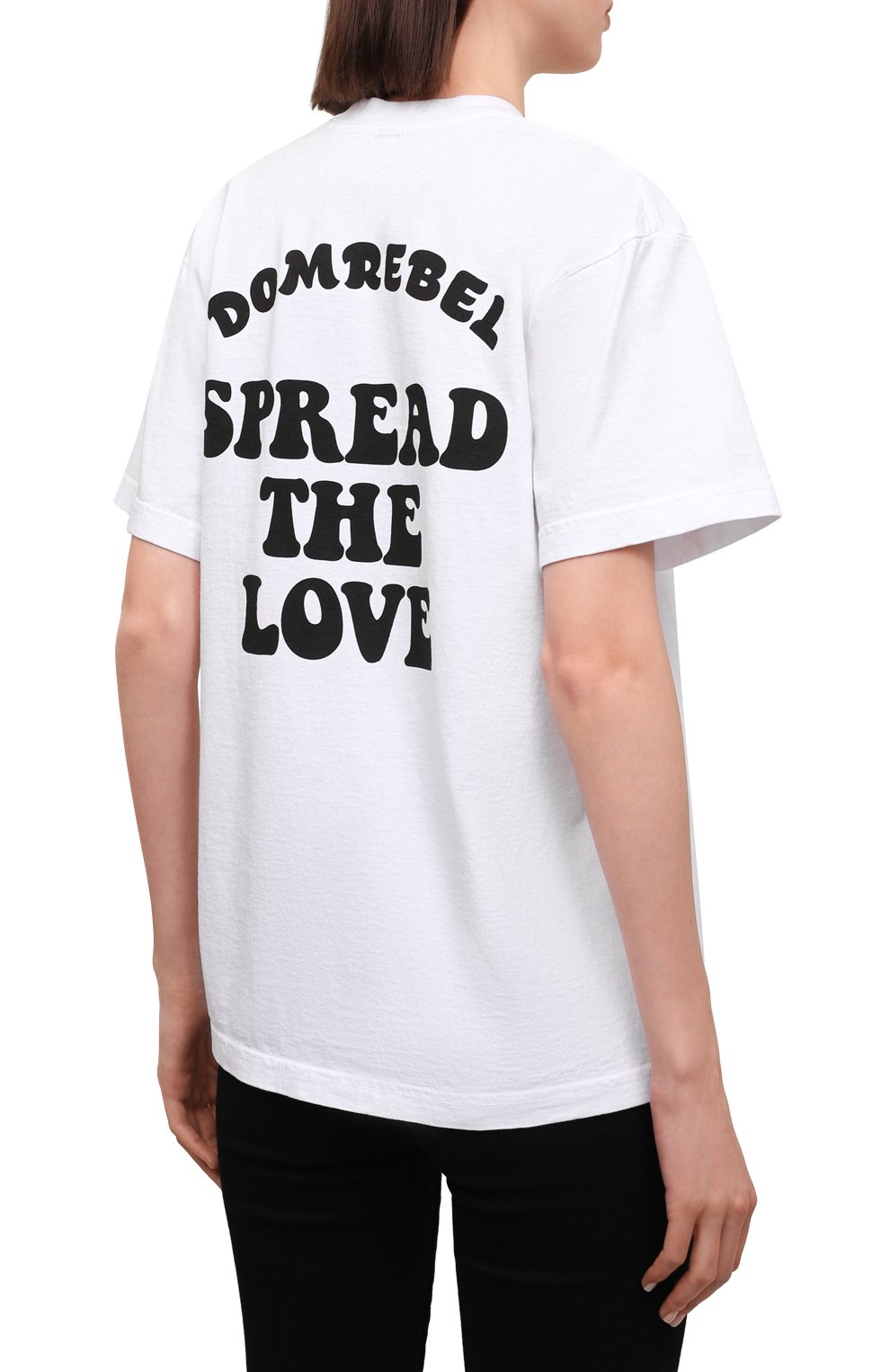 Хлопковая футболка DOMREBEL белого цвета по цене 14200 руб., арт. LUV/0VER TEE/W, фото 4 Хлопковая футболка DOMREBEL, арт. LUV/0VER TEE/W, фото 4