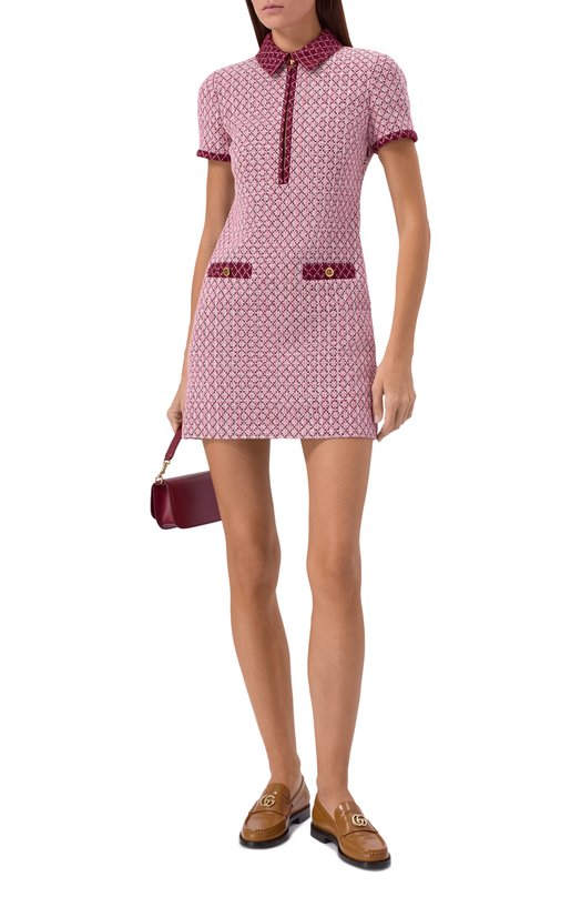 Платье из хлопка и вискозы Gucci 826532/ZAS42 Розовый  826532/ZAS42 Фото 2